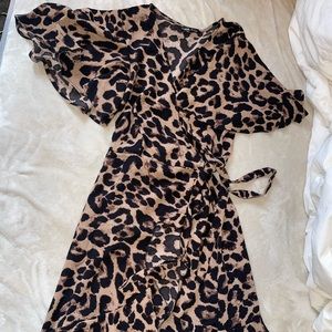 Cheetah Print Weap Around Dress